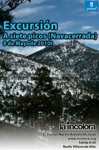Excursión a siete picos, el 8 de Mayo.