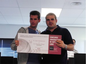 Dos alumnos del Centro IES  Villaverde ganadores del premio Local de Concurso Universitario de Software Libre.