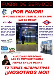 AMIFIVI realizará una campaña informativa sobre el uso responsable del ASCENSOR en los medios de transporte (Renfe y Metro)