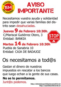 ALERTA 15M – DESAHUCIOS PROGRAMADOS