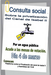 CONTRA LA PRIVATIZACIÓN DEL CANAL DE ISABEL II